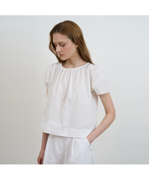 Volume Shirring Blouse [Ivory]