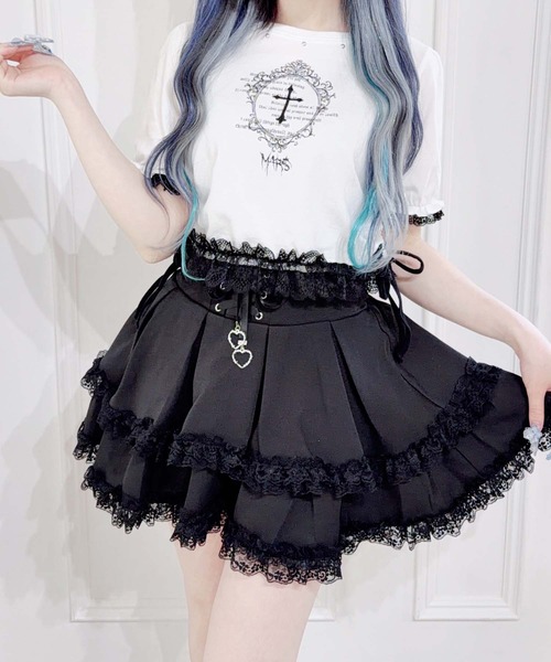 MA*RS(アメーバーマーズ)の「短丈クロストップス(Tシャツ/カットソー・レディース・ホワイト/ブラック・FREE)」の1枚目の写真