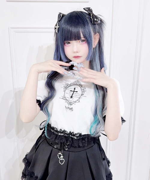 MA*RS(アメーバーマーズ)の「短丈クロストップス(Tシャツ/カットソー・レディース・ホワイト/ブラック・FREE)」の3枚目の写真