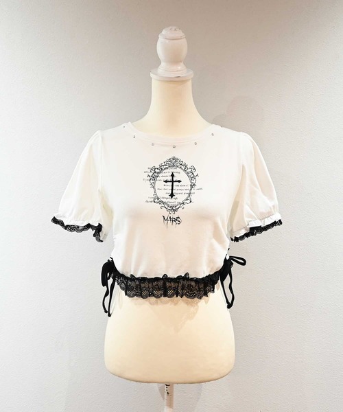 MA*RS(アメーバーマーズ)の「短丈クロストップス(Tシャツ/カットソー・レディース・ホワイト/ブラック・FREE)」の15枚目の写真
