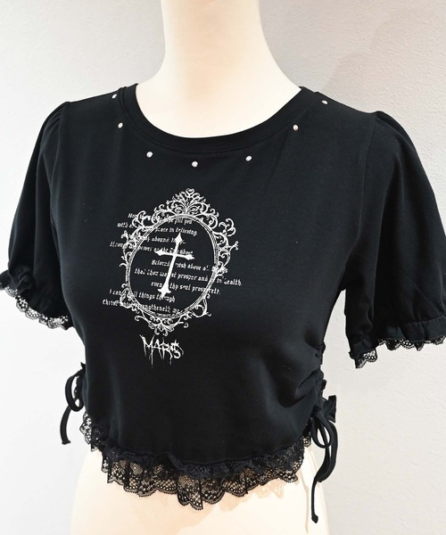 MA*RS(アメーバーマーズ)の「短丈クロストップス(Tシャツ/カットソー・レディース・ホワイト/ブラック・FREE)」の10枚目の写真