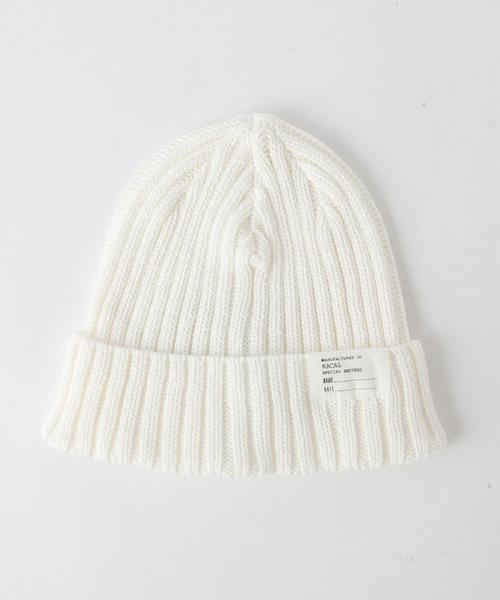 BEAUTY&YOUTH UNITED ARROWS（ビューティーアンドユースユナイテッドアローズ）の「＜Racal＞ STANDARD KNIT CAP16SS/ニット帽◆（ニットキャップ/ビーニー・メンズ・ホワイト/ブラック/ライトグレー/ベージュ/ライトピンク/レッド/イエロー/オリーブ/ライトブルー/ネイビー・ONE）」の2枚目の写真