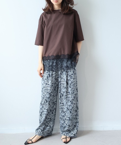 leswel（レスウェル）の「【M/L】レースヘムブラウス（シャツ/ブラウス・レディース・ラベンダー/ネイビー/ダークブラウン・M/L）」の15枚目の写真