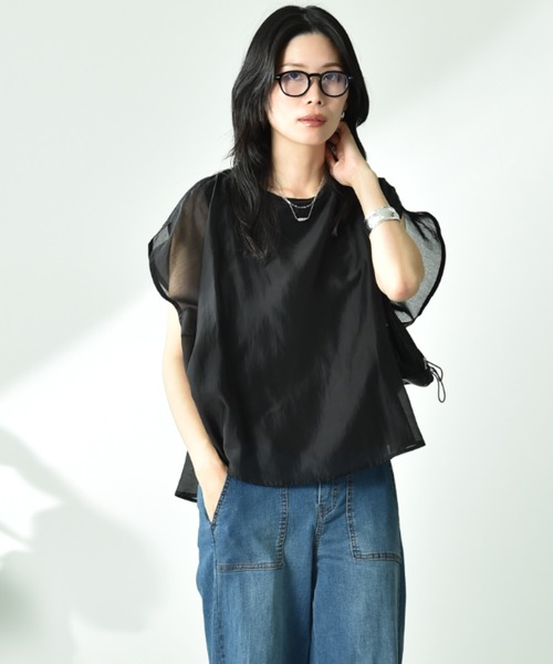 INTERPLANET(インタープラネット)の「シアーカットドッキングプルオーバー(Tシャツ/カットソー・レディース・オフホワイト/ブラウン/ブラック・FREE)」の13枚目の写真