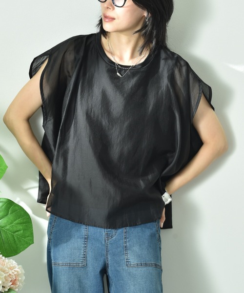 INTERPLANET(インタープラネット)の「シアーカットドッキングプルオーバー(Tシャツ/カットソー・レディース・オフホワイト/ブラウン/ブラック・FREE)」の16枚目の写真