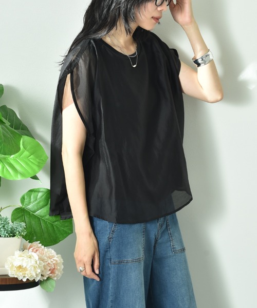 INTERPLANET(インタープラネット)の「シアーカットドッキングプルオーバー(Tシャツ/カットソー・レディース・オフホワイト/ブラウン/ブラック・FREE)」の18枚目の写真