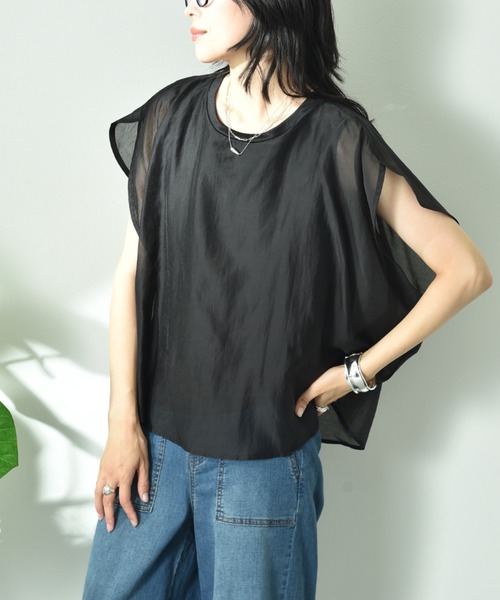 INTERPLANET(インタープラネット)の「シアーカットドッキングプルオーバー(Tシャツ/カットソー・レディース・オフホワイト/ブラウン/ブラック・FREE)」の19枚目の写真
