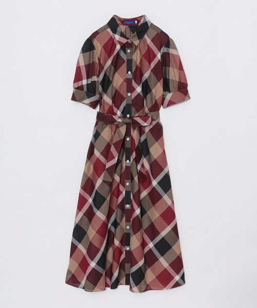 BLUE LABEL CRESTBRIDGE(ブルーレーベルクレストブリッジ)の「クレストブリッジチェックカラミクロスドレス(ワンピース・レディース・レッド/パープル系その他4・36/38/40)」の9枚目の写真