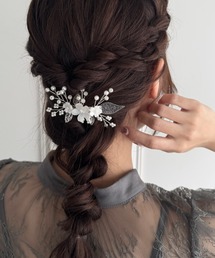 sowang（ソワン）の「リーフフラワーパールヘアクリップ（バレッタ/ヘアクリップ）」