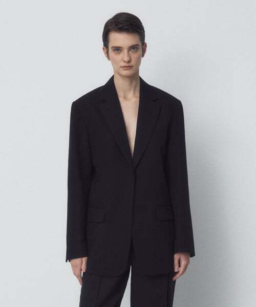 RIDIFI(リディフィ)の「BUTTONLESS LINEN JACKET_BLACK(テーラードジャケット・レディース・その他・SMALL/MEDIUM)」の1枚目の写真