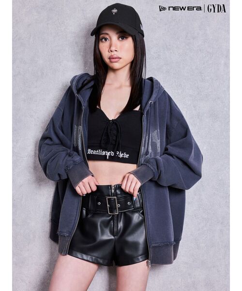 GYDA（ジェイダ）の「VALDY processing bijou ZIPパーカー（パーカー・レディース・ブラック/ネイビー・FREE）」の14枚目の写真