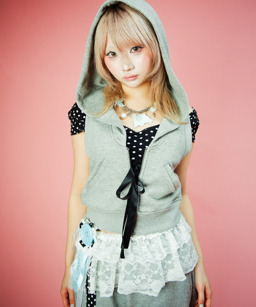 GALFY（ガルフィー）の「『GALFY/ガルフィー』キラ☆FANCYフーディー【Z】（パーカー・レディース・ブラック/グレー/ピンク・FREE）」の12枚目の写真
