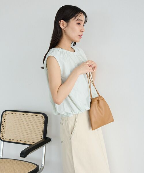 CRAFT STANDARD BOUTIQUE(クラフトスタンダードブティック)の「バルーンノースリーブブラウス(シャツ/ブラウス・レディース・ライトグレー/グレー・FREE)」の6枚目の写真