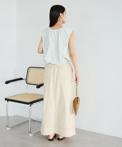 CRAFT STANDARD BOUTIQUE(クラフトスタンダードブティック)の「バルーンノースリーブブラウス(シャツ/ブラウス・レディース・ライトグレー/グレー・FREE)」の11枚目の写真