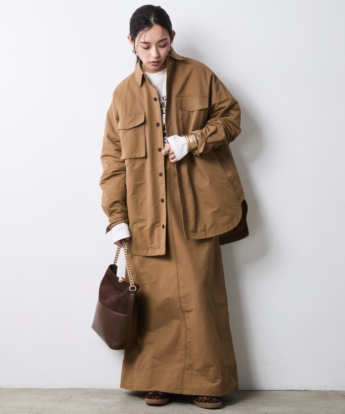 CHIC STYLE（シックスタイル）の「シャツブルゾン＜大きいサイズ有＞シックスタイル（ブルゾン・レディース・ベージュ系/ブラック・LL/L/M/5L/4L/3L）」の12枚目の写真