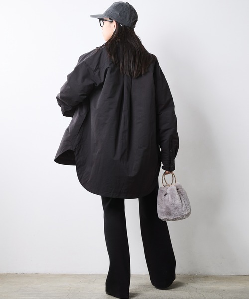 CHIC STYLE（シックスタイル）の「シャツブルゾン＜大きいサイズ有＞シックスタイル（ブルゾン・レディース・ベージュ系/ブラック・LL/L/M/5L/4L/3L）」の15枚目の写真