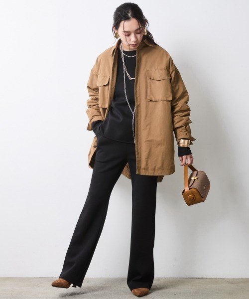 CHIC STYLE（シックスタイル）の「シャツブルゾン＜大きいサイズ有＞シックスタイル（ブルゾン・レディース・ベージュ系/ブラック・LL/L/M/5L/4L/3L）」の18枚目の写真