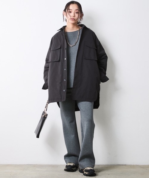 CHIC STYLE（シックスタイル）の「シャツブルゾン＜大きいサイズ有＞シックスタイル（ブルゾン・レディース・ベージュ系/ブラック・LL/L/M/5L/4L/3L）」の5枚目の写真