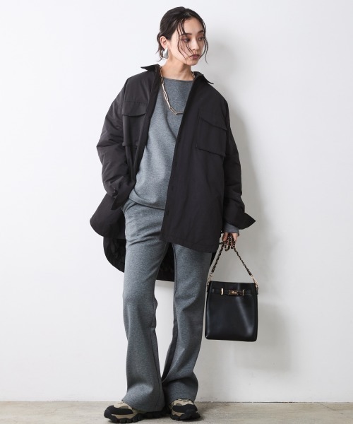 CHIC STYLE（シックスタイル）の「シャツブルゾン＜大きいサイズ有＞シックスタイル（ブルゾン・レディース・ベージュ系/ブラック・LL/L/M/5L/4L/3L）」の6枚目の写真