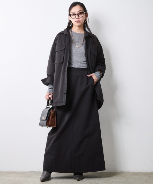 CHIC STYLE（シックスタイル）の「シャツブルゾン＜大きいサイズ有＞シックスタイル（ブルゾン・レディース・ベージュ系/ブラック・LL/L/M/5L/4L/3L）」の7枚目の写真