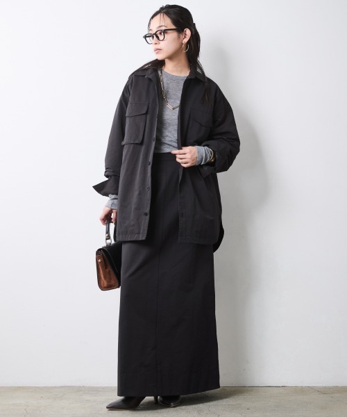 CHIC STYLE（シックスタイル）の「シャツブルゾン＜大きいサイズ有＞シックスタイル（ブルゾン・レディース・ベージュ系/ブラック・LL/L/M/5L/4L/3L）」の8枚目の写真