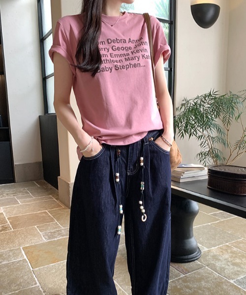 LAC-VERT(ラック・ヴェール)の「カラフル配色ロゴTシャツ(Tシャツ/カットソー・レディース・ブラウン/ピンク・FREE)」の10枚目の写真
