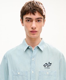 'KENZO Sounds' カジュアル ショートスリーブ シャツ イン ジャパニーズ デニム