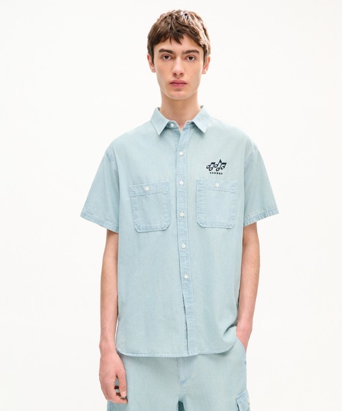 KENZO（ケンゾー）の「'KENZO Sounds' カジュアル ショートスリーブ シャツ イン ジャパニーズ デニム（シャツ/ブラウス・メンズ・ブルー系その他7・SMALL/LARGE/MEDIUM）」の4枚目の写真