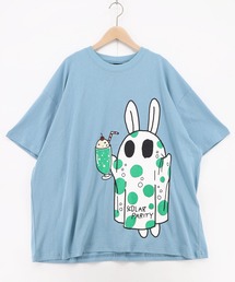 362124:クリームソーダおばけウサギ柄Tシャツ
