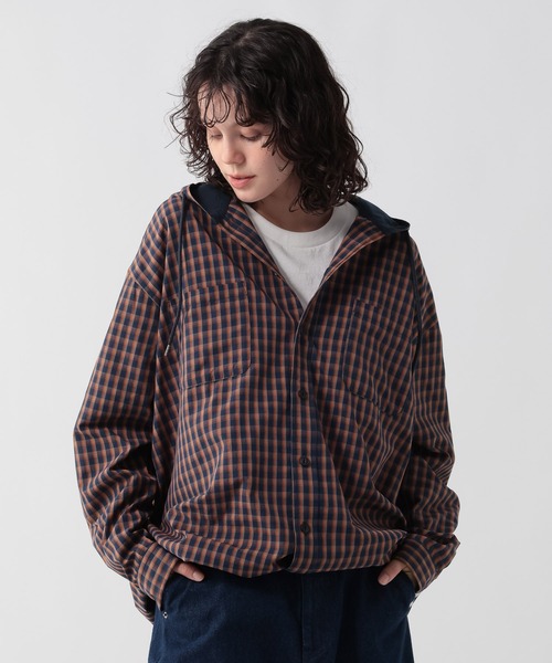 GEORGE'S（ジョージズ）の「チェックドローコードシャツパーカー（パーカー・メンズ・ネイビー/ベージュ・LARGE/MEDIUM）」の14枚目の写真