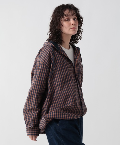 GEORGE'S（ジョージズ）の「チェックドローコードシャツパーカー（パーカー・メンズ・ネイビー/ベージュ・LARGE/MEDIUM）」の15枚目の写真
