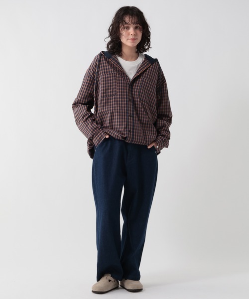 GEORGE'S（ジョージズ）の「チェックドローコードシャツパーカー（パーカー・メンズ・ネイビー/ベージュ・LARGE/MEDIUM）」の12枚目の写真