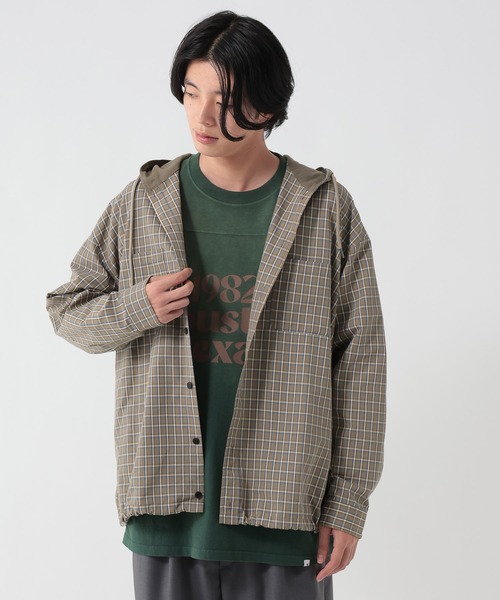GEORGE'S（ジョージズ）の「チェックドローコードシャツパーカー（パーカー・メンズ・ネイビー/ベージュ・LARGE/MEDIUM）」の6枚目の写真