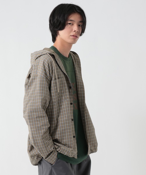 GEORGE'S（ジョージズ）の「チェックドローコードシャツパーカー（パーカー・メンズ・ネイビー/ベージュ・LARGE/MEDIUM）」の8枚目の写真