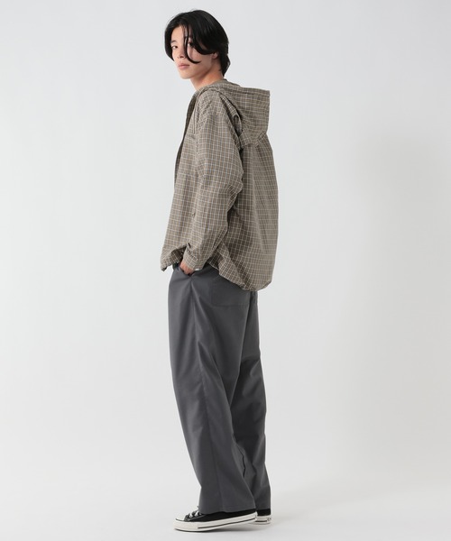 GEORGE'S（ジョージズ）の「チェックドローコードシャツパーカー（パーカー・メンズ・ネイビー/ベージュ・LARGE/MEDIUM）」の5枚目の写真
