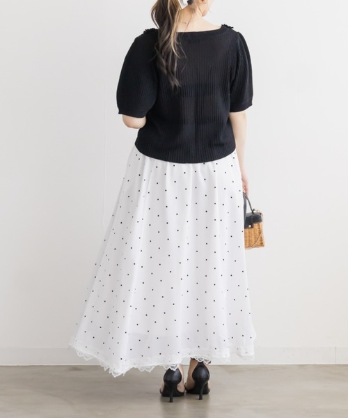 CLETTE(クレット)の「フラワーVネックニットカーディガン(カーディガン/ボレロ・レディース・ピンク/オフホワイト/ブラック・LL/4L/3L)」の10枚目の写真