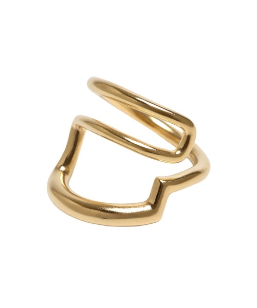 YArKA（ヤーカ）の「【YArKA/ヤーカ】perspective free ring [ducube oris] / 多角的軸銀線リング（リング・レディース・ゴールド/シルバー・#17/#15/#13/#11/#19）」の2枚目の写真