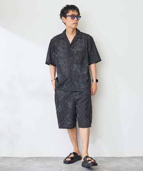 B.C STOCK(ベーセーストック)の「アロハレースショーツ(その他パンツ・メンズ・ブラック/ネイビー・LARGE/MEDIUM)」の3枚目の写真