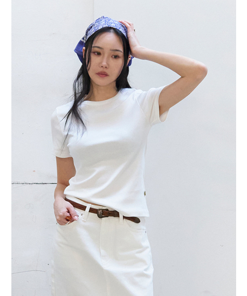 MORVE13（モルブ13）の「シグニチャーショートスリーブトップ（ネイビー）（Tシャツ/カットソー・レディース・アイボリー/スカイブルー/レッド/ネイビー/ブラック・SMALL/MEDIUM）」の8枚目の写真
