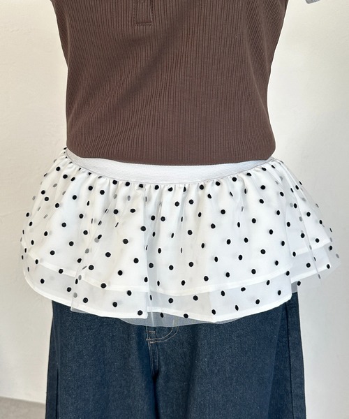 apres jour mignon(アプレジュールミニョン)の「【apresjour mignon×ARIAZ】ドット柄チュールスカート(スカート・レディース・オフホワイト・ONESIZE)」の1枚目の写真