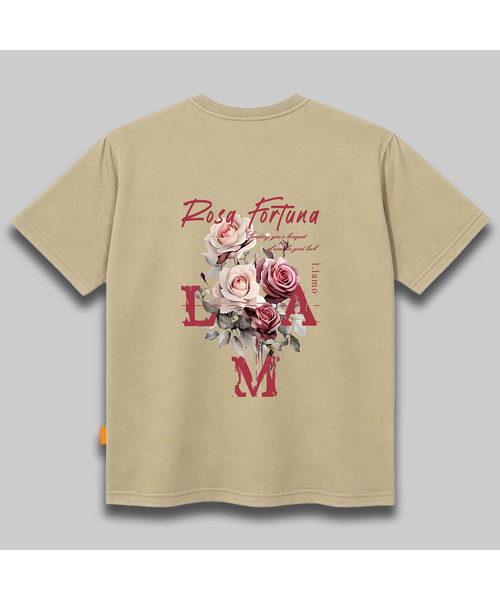 LLAMO（エラモ）の「ロサポルトゥナ 半袖Tシャツ 男女共用 ビッグサイズ（Tシャツ/カットソー・メンズ・ホワイト/チャコールグレー/ブラック/ベージュ・SMALL/MEDIUM/LARGE/X-LARGE/2XL/4XL/3XL）」の4枚目の写真