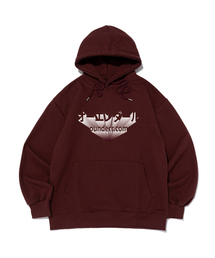 OUNDERR（オアンダーアール）の「アンダーライトロゴフードTシャツ（ワイン）（パーカー）」