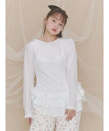 merry jenny | ベロアペプラムティアードトップス(Tシャツ/カットソー)