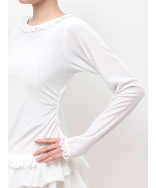 merry jenny（メリージェニー）の「ベロアペプラムティアードトップス（Tシャツ/カットソー・レディース・オフホワイト・FREE）」の16枚目の写真