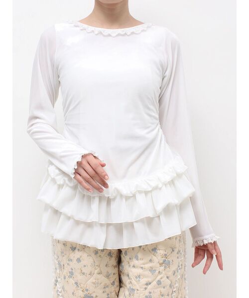 merry jenny（メリージェニー）の「ベロアペプラムティアードトップス（Tシャツ/カットソー・レディース・オフホワイト・FREE）」の20枚目の写真