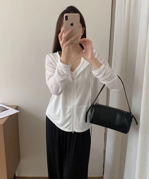 Girly Doll(ガーリードール)の「フェイクレイヤードフード付き長袖Tシャツ(その他アウター・レディース・ピンク/ホワイト/グレー・FREE)」の17枚目の写真
