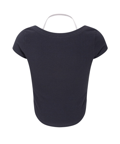 PLEASENOFOLLOW(プリーズノーフォロー)の「Zeline Layered Short Sleeve Top (Charcoal)(Tシャツ/カットソー・レディース・その他・FREE)」の3枚目の写真