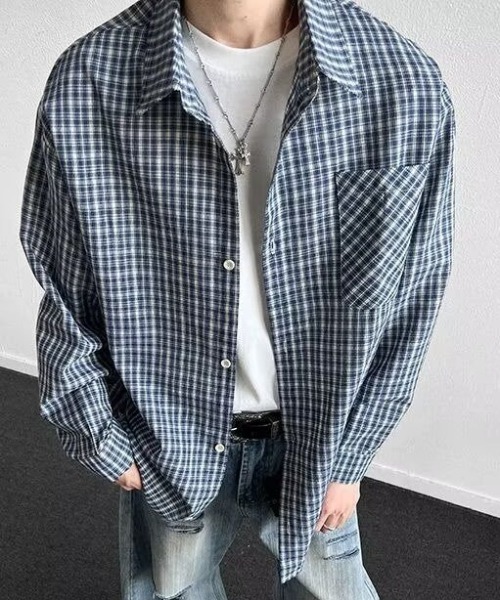 link lot(リンクロット)の「【26年秋冬新作アイテム】ベーシックチェックシャツ(シャツ/ブラウス・メンズ・ブラウン系その他/ブルー系その他/ブルー系その他2・M/L)」の3枚目の写真
