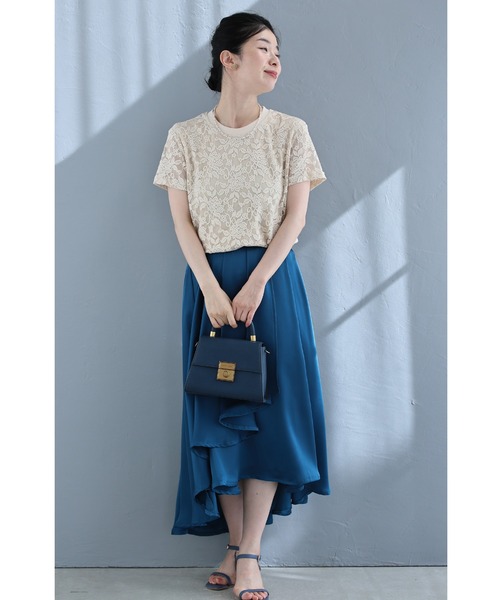 cawaii(カワイイ)の「ストレスフリー。よく伸び総レースTシャツトップス(Tシャツ/カットソー・レディース・ブラック/ベージュ・FREE)」の13枚目の写真