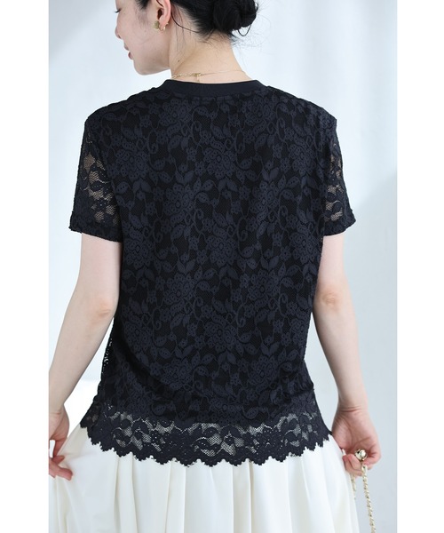 cawaii(カワイイ)の「ストレスフリー。よく伸び総レースTシャツトップス(Tシャツ/カットソー・レディース・ブラック/ベージュ・FREE)」の18枚目の写真